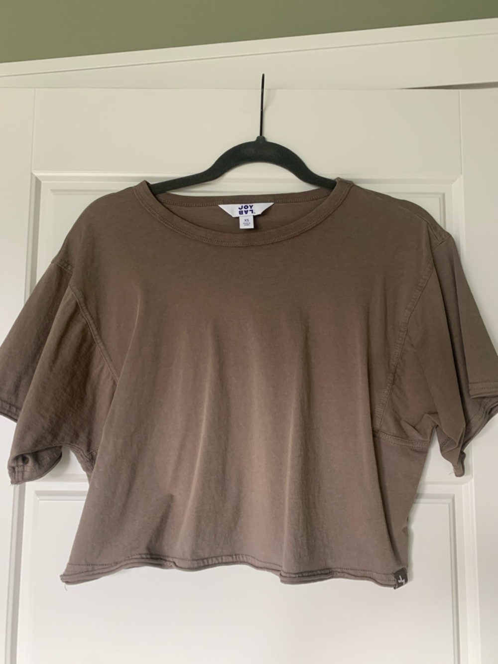 JoyLab Cropped Tee in Brown